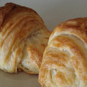Close up of croissants.