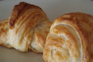 close up of croissants.