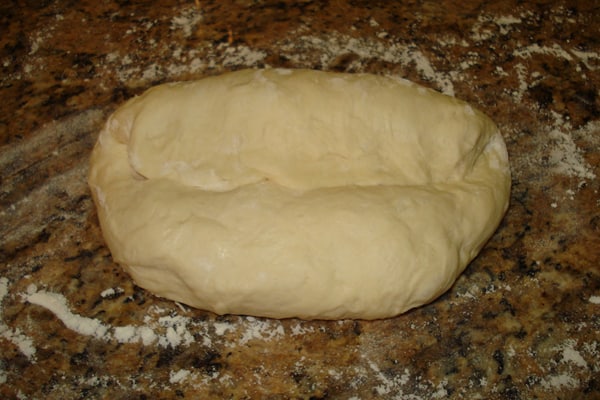 baguette dough punched down.