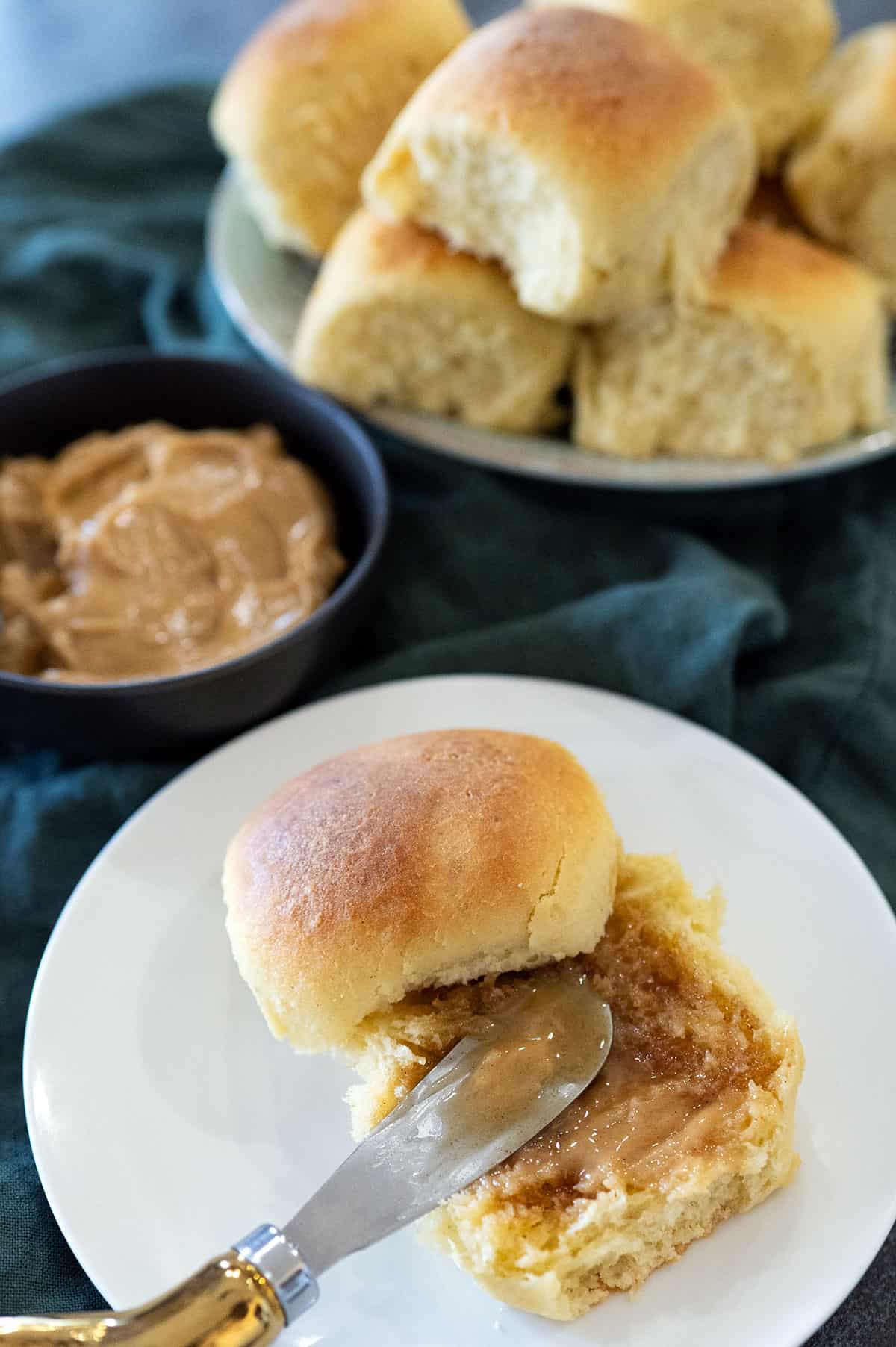 Buttered brioche roll.