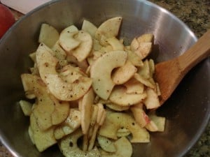 apples tossed in spices.