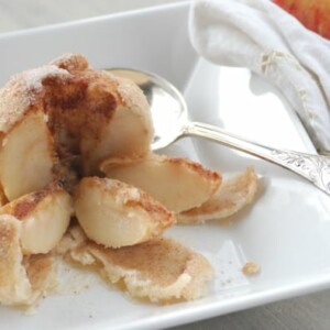 sliced apple dumpling.