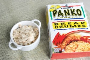 panko topped on casserole dish.