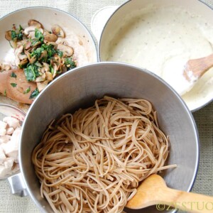 Spinach and Mushroom Linguine
