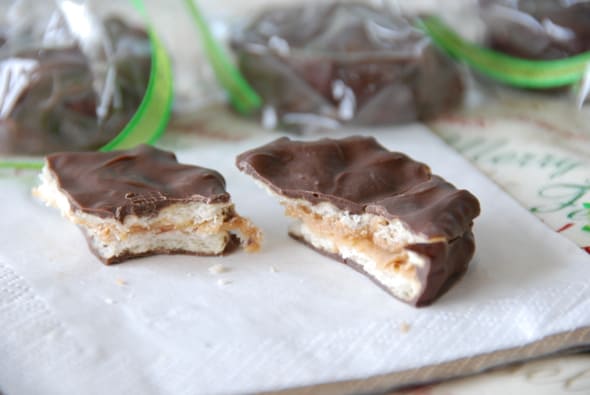 Chocolate Covered Peanut Butter Crisps from Zestuous