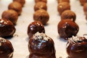 truffles dipped in chocolate.