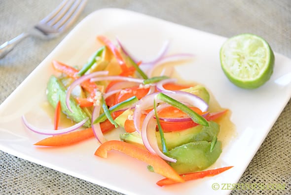 Avocado Salad with Cumin Vinaigrette from Zestuous