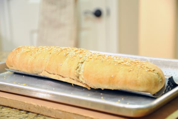 French Bread with Gruyere Cheese and Fresh Basil