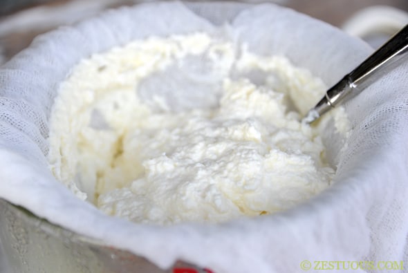 Homemade Ricotta Cheese from Zestuous