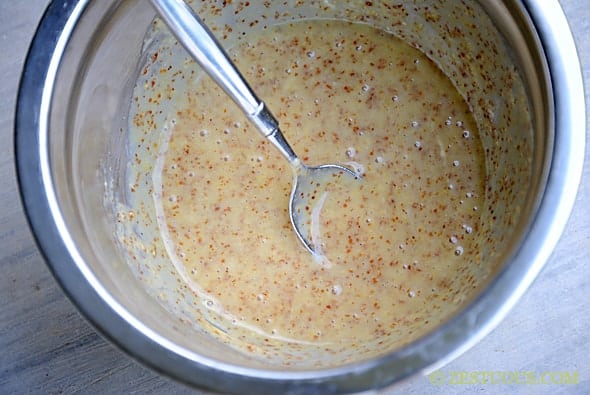 dijon mustard dipping sauce in a bowl