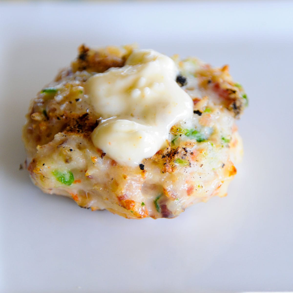 Shrimp patty with aioli.