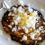 close up of cachapas on a plate