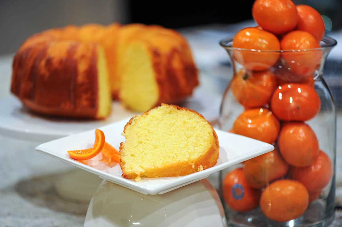 sever of orange pound cake.  Cuties (Orange) Cream Cheese Pound Cake orange pound cake hero