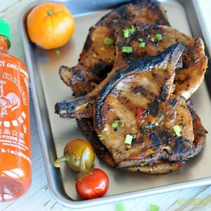 Grilled Orange Sriracha Pork Chops from Zestuous