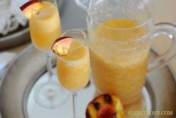 Grilled Peach Bellini from Zestuous