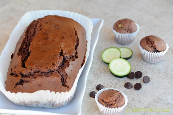 Triple Chocolate Zucchini Bread from Zestuous