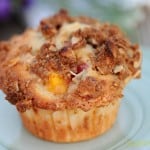 Peaches and Cream Muffins from Zestuous