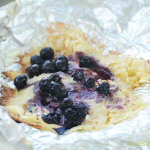 Blueberry Fire Pit Flapjacks from Zestuous