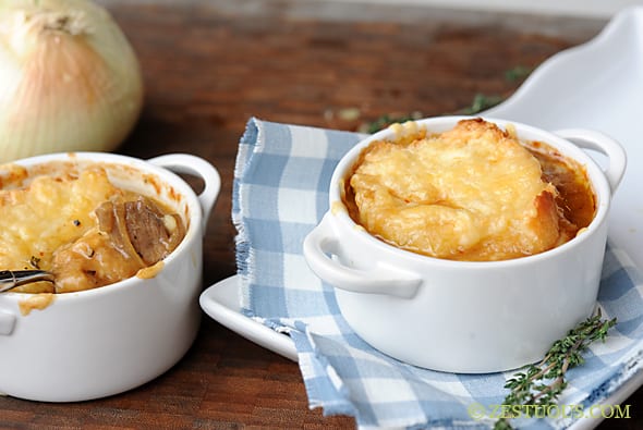 French Onion Steak Soup from Zestuous