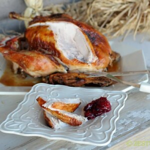 Brined and Grilled Turkey from Zestuous