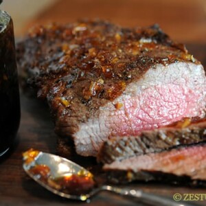 Roasted Beef Tri-Tip with Bourbon Glaze from Zestuous