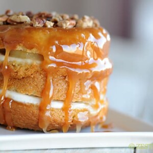 Caramelized Banana Butter Pecan Cake from Zestuous