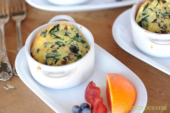 Spinach Mushroom Popovers from Zestuous