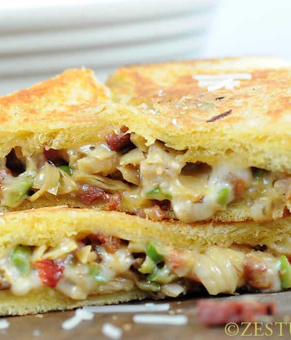 Artichoke and Pancetta Grilled Cheese from Zestuous