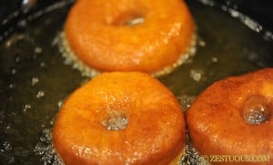 doughnuts frying.