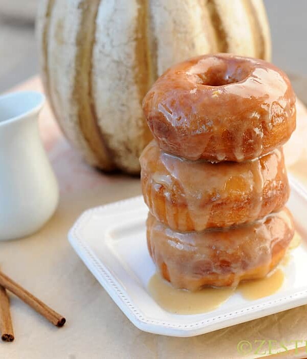 Pumpkin Spice Latte Doughnuts from Zestuous