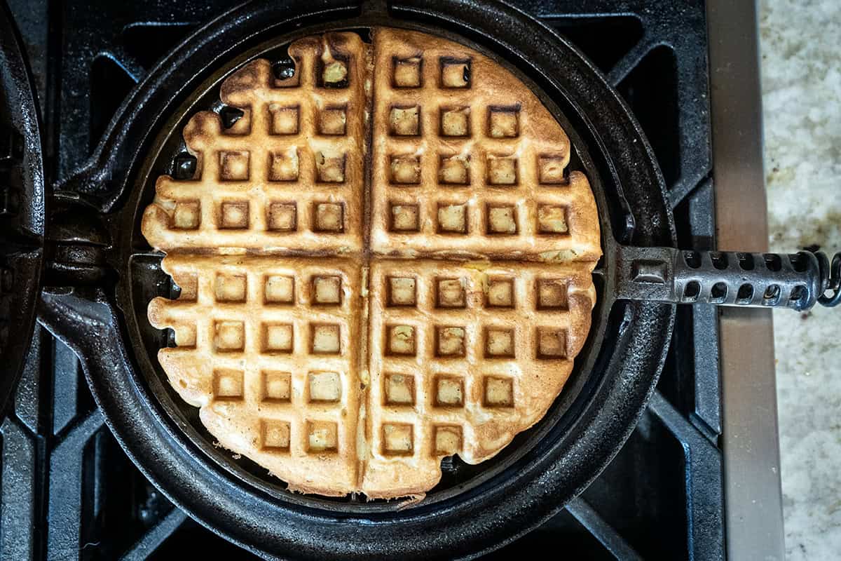 Cooked waffle.