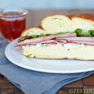Pepper Marmalade Glazed Black Forest Ham Sandwich