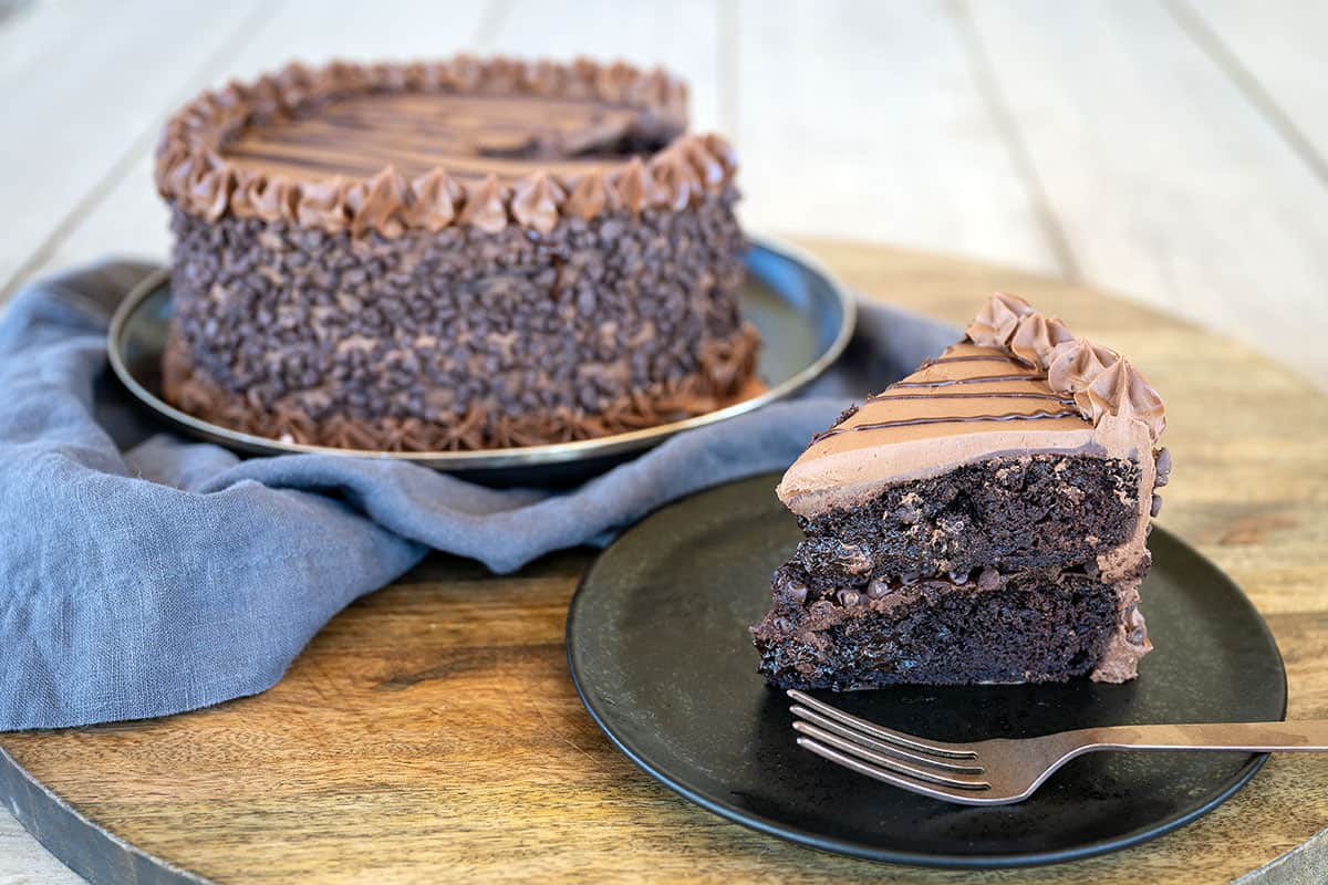 sice Chocolate Ganache Cake.