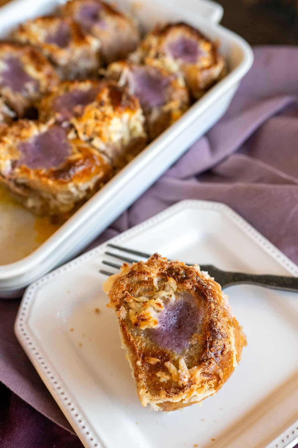 ube stuffed french toast.