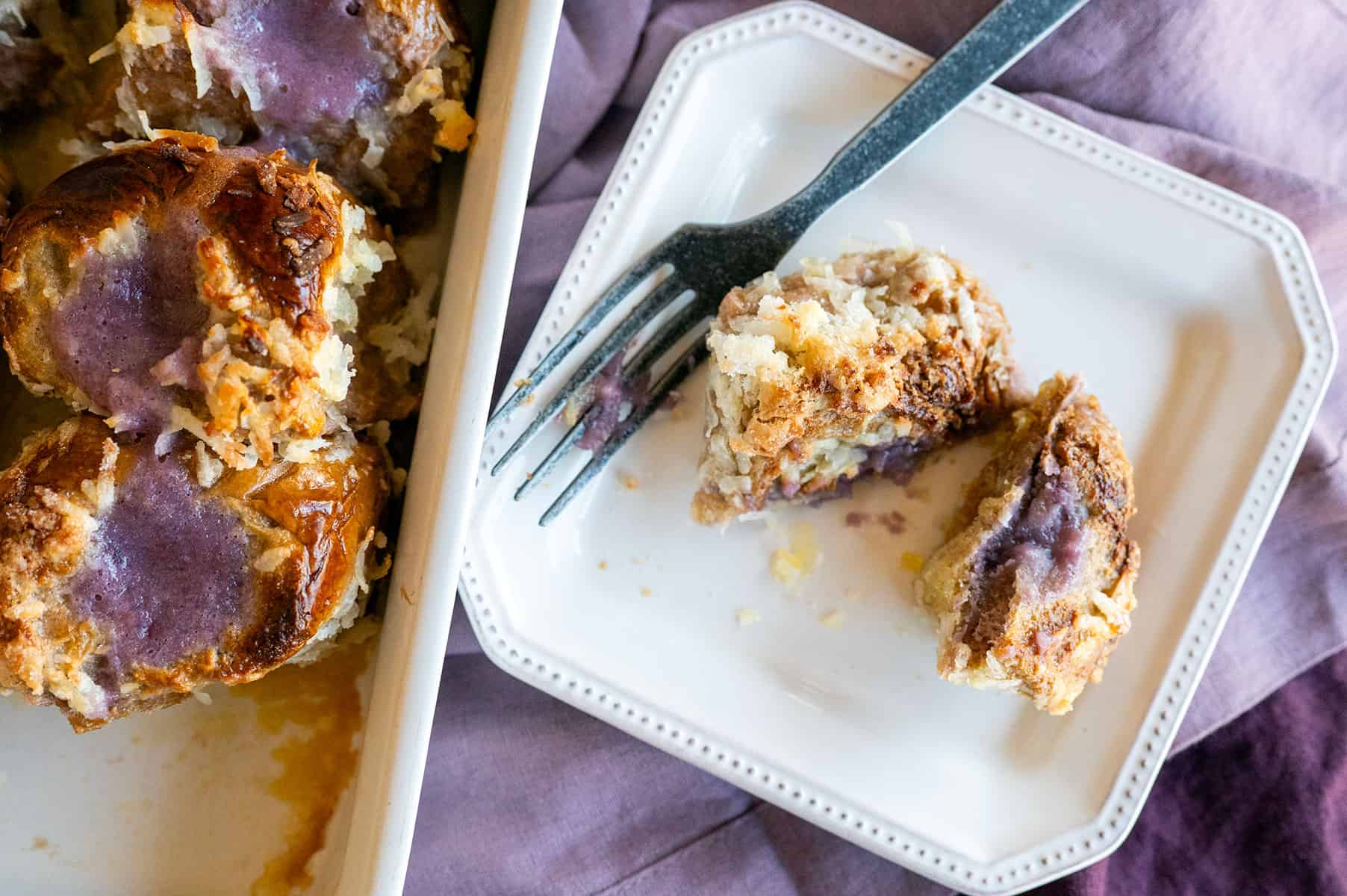 ube stuffed french toast.